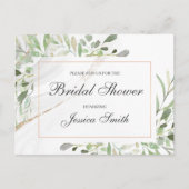 Carte postale Invitation de douche nuptiale aquare (Devant)