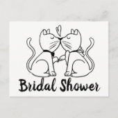 Carte Postale Invitation de douche nuptiale de chat noir blanc m (Devant)