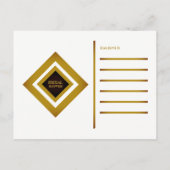 Carte Postale Invitation de douche nuptiale en or (Dos)