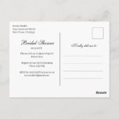 Carte postale Invitation de douche nuptiale Eucaly (Dos)