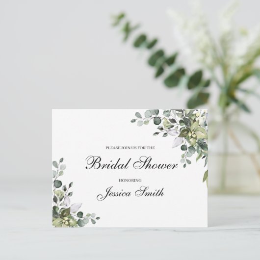 Carte postale Invitation de douche nuptiale Eucaly (Debout devant)