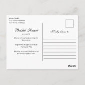Carte postale Invitation de douche nuptiale Eucaly (Dos)