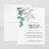 Carte Postale Invitation de douche nuptiale Eucalyptus Green (Devant / Derrière)