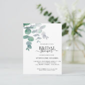 Carte Postale Invitation de douche nuptiale Eucalyptus Green (Debout devant)