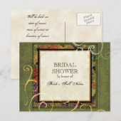 Carte Postale Invitation de douche nuptiale Feuille de raisin d' (Devant / Derrière)