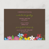 Carte postale Invitation de douche nuptiale Fleurs (Dos)