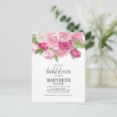 Carte postale Invitation de douche nuptiale Roses (Debout devant)