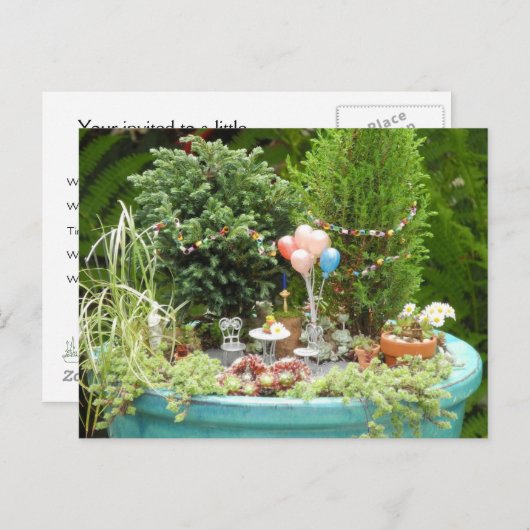 Carte postale Invitation de fête (Devant / Derrière)