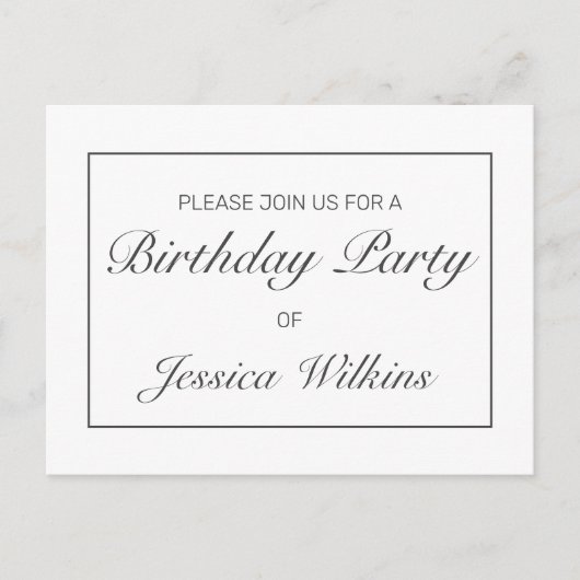 Carte postale Invitation de fête d'anniversaire (Devant)