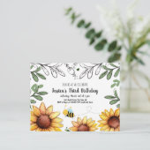 Carte Postale Invitation de fête d'anniversaire de l'abeille de  (Debout devant)