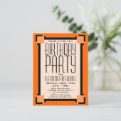 Carte postale Invitation de fête d'anniversaire Or (Debout devant)
