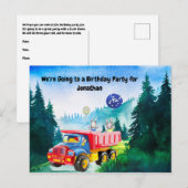 Carte Postale Invitation de fête d'anniversaire pour un garçon d (Devant / Derrière)