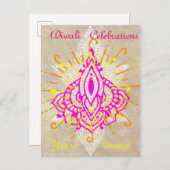 Carte postale Invitation de fête de Diwali (Devant / Derrière)