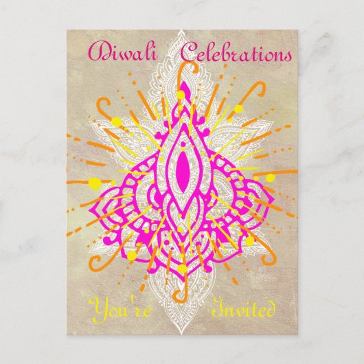 Carte postale Invitation de fête de Diwali (Devant)