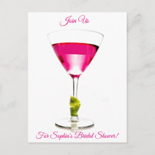 Carte Postale Invitation de Fête de Fiançailles Cocktail