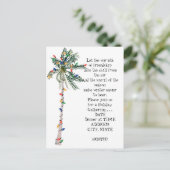 Carte Postale Invitation de fête de Noël de palmier tropical (Debout devant)