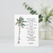 Carte Postale Invitation de fête de Noël de palmier tropical (Debout devant)