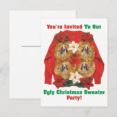 Carte Postale Invitation de fête de Noël moche (Devant / Derrière)