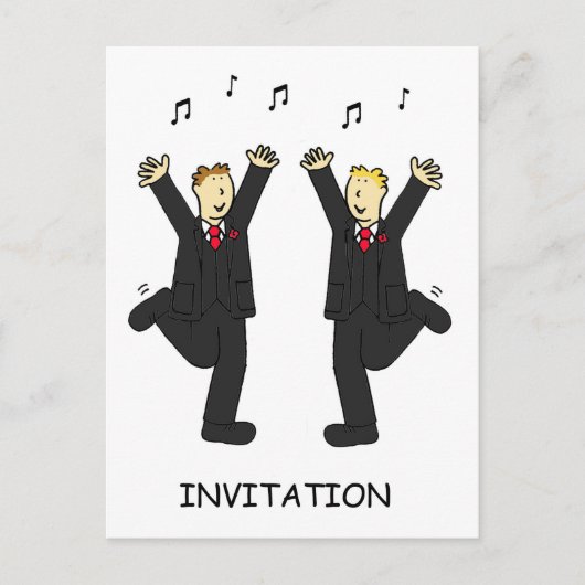 Carte Postale Invitation de fête Deux mariés dansant (Devant)