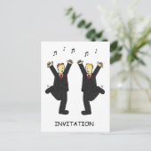 Carte Postale Invitation de fête Deux mariés dansant (Debout devant)