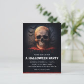 Carte postale Invitation de fête d'Halloween crâne (Debout devant)
