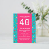 Carte postale Invitation de fête du 40e anniversai (Debout devant)