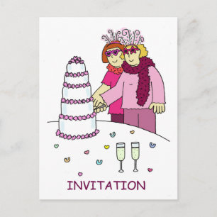 Carte Postale Invitation de fête pour un couple de femmes en ten