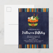 Carte Postale Invitation de fête pour un goûter d'Halloween avec (Devant / Derrière)