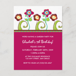 Carte Postale Invitation de Garden Party