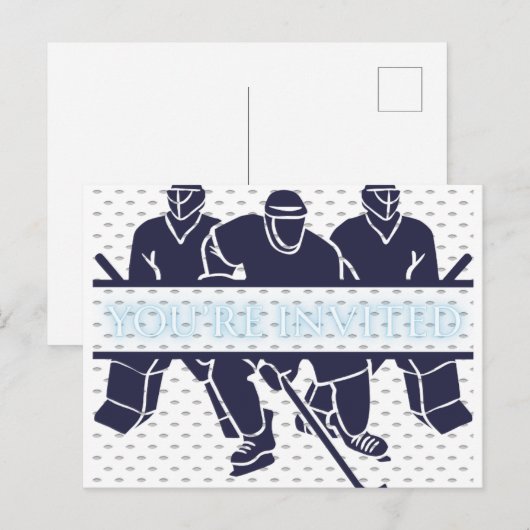 Carte Postale invitation de hockey (Devant / Derrière)