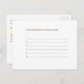 Carte postale Invitation de la chanson mariage de (Devant / Derrière)