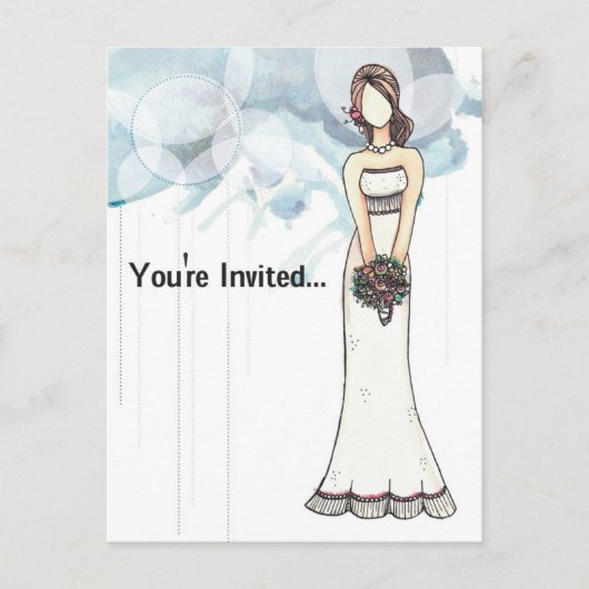 Carte Postale Invitation de la douche nuptiale (Devant)