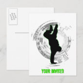 Carte Postale Invitation de la fête de Bboy (Devant / Derrière)
