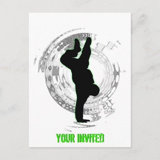 Carte Postale Invitation de la fête de Bboy (Devant)