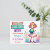 Carte Postale Invitation de la fête de Bowling (Debout devant)