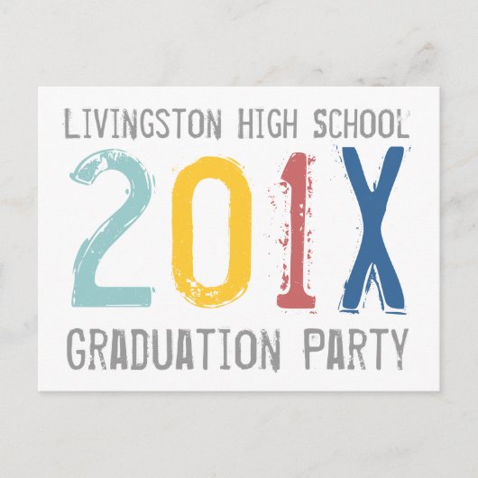 Carte postale Invitation de la fête de graduation (Devant)