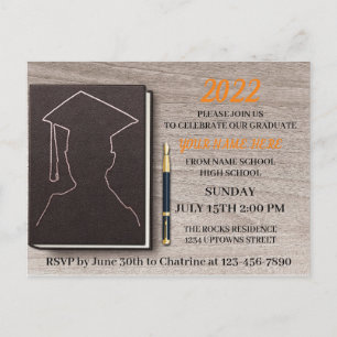 Carte postale Invitation de la fête de graduation