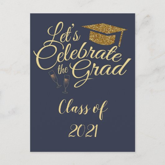 Carte postale Invitation de la fête de graduation (Devant)