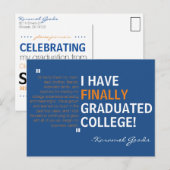 Carte Postale Invitation de la fête de graduation (Devant / Derrière)