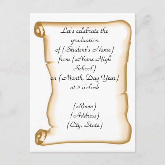 Carte Postale Invitation de la fête de graduation (Devant)
