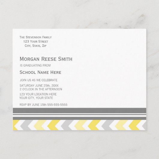 Carte postale Invitation de la fête de graduation  (Dos)