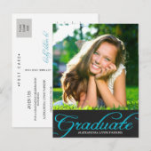 Carte postale Invitation de la fête de graduation (Devant / Derrière)