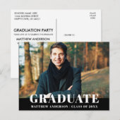 Carte Postale Invitation de la fête de graduation moderne Bold (Devant / Derrière)