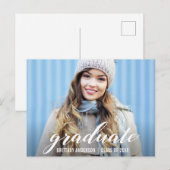 Carte Postale Invitation de la fête de graduation moderne | Phot (Devant / Derrière)