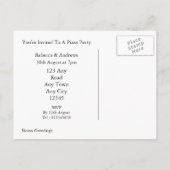 Carte Postale Invitation de la fête de Pizza (Dos)
