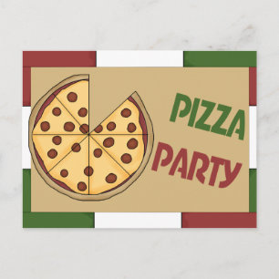 Carte Postale Invitation de la fête de Pizza