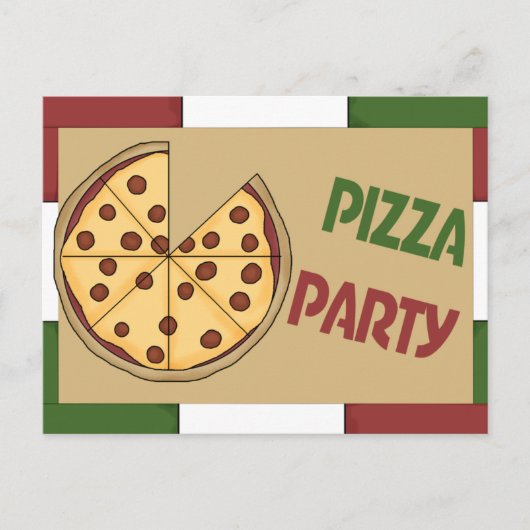 Carte Postale Invitation de la fête de Pizza (Devant)