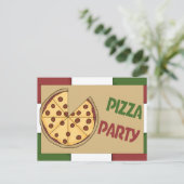 Carte Postale Invitation de la fête de Pizza (Debout devant)