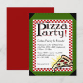Carte Postale Invitation de la fête de Pizza (Devant / Derrière)