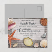 Carte Postale Invitation de la fête des coquilles de plage Edita (Devant / Derrière)